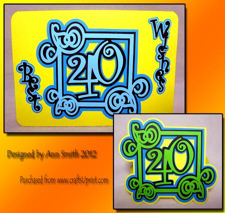 Forty Best Wishes Shaped Card Or Topper