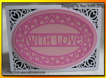 With Love - Oval Flourish Card