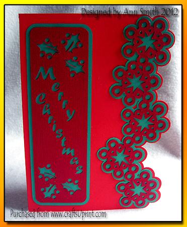 Holly & Snowflake Christmas Card / /
