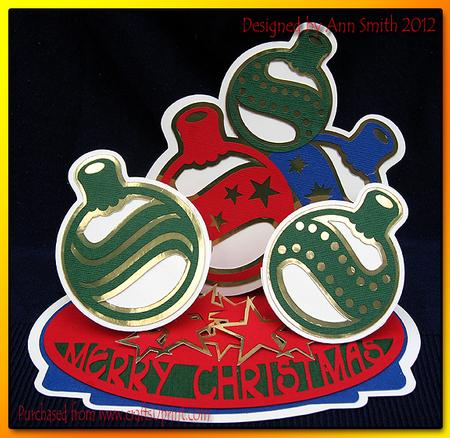 Baubles Triple Easel Card - / /