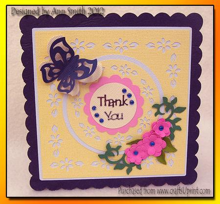 Scallop Square Floral Border Card