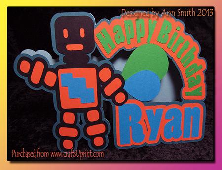 Robot Says Happy Birthday Ryan Card