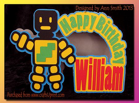 Robot Says Happy Birthday William Card