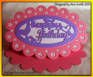 Oval Scallop 'happy Birthday' Easel Card