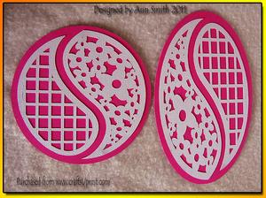 Floral Lattice Circle & Oval Panel - Ying/yang - Silhouette