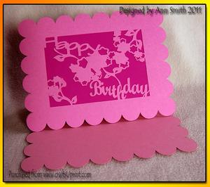 Rectangle Scallop Easel Card - Happy Birthday - Silhouette
