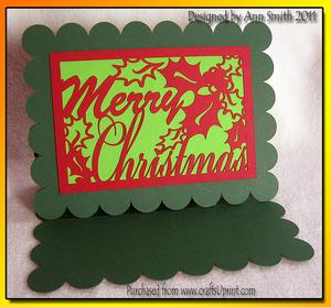 Rectangle Scallop - Happy Christmas - Card Silhouette