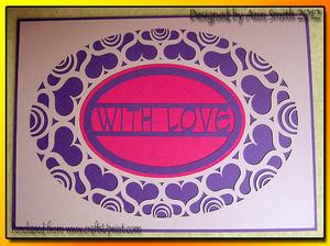 Oval Heart Panel - with Love