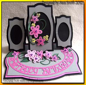 Triple Easel Flower Card / /