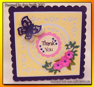 Scallop Square Floral Border Card