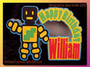 Robot Says Happy Birthday William Card