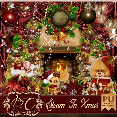 Steam In Xmas, kit from Bella Caribena 