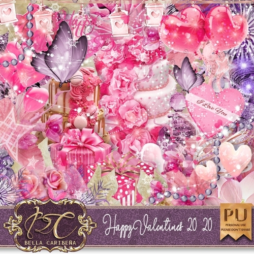 Happy Valentine 2020, kit from Bella Caribena 
