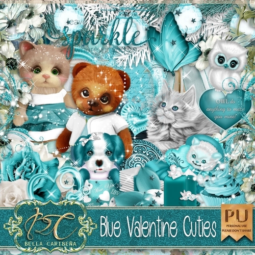 Blue Valentine Cuties, kit from Bella Caribena 