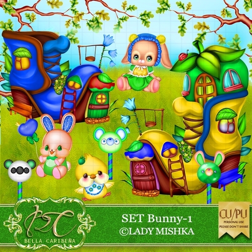 Bunny Set 1, CU/PU from Bella Caribena 