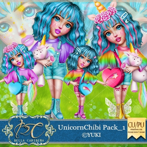 Unicorn Chibi Pack 1, from Bella Caribena 