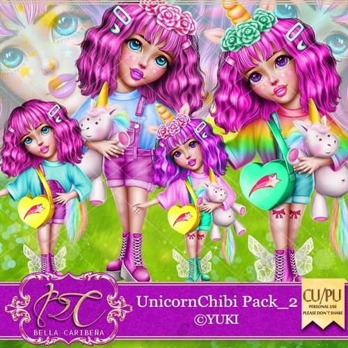Unicorn Chibi Pack 2, from Bella Caribena 