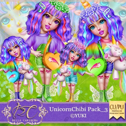 Unicorn Chibi Pack 3, from Bella Caribena 