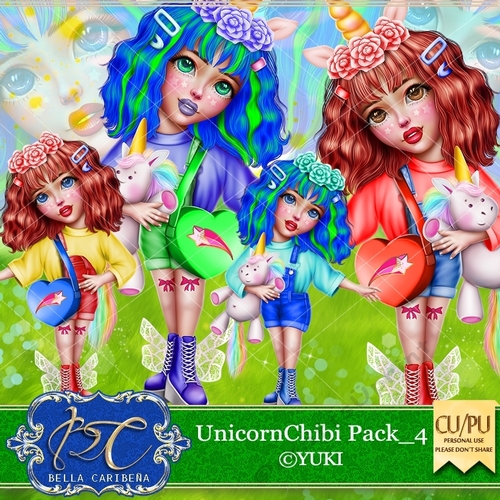 Unicorn Chibi Pack 4, from Bella Caribena 