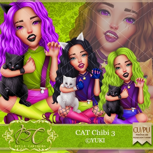 Cat Girl 3, (CU-PU) from Bella Caribena 