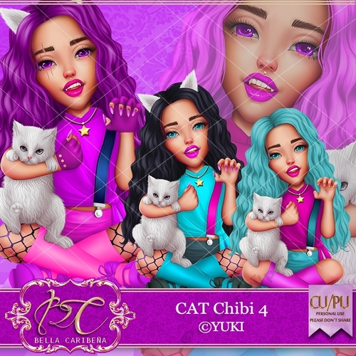 Cat Girl 4, (CU-PU) from Bella Caribena 