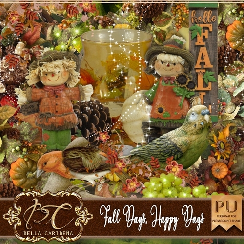 Fall Days Happy Days, kit from Bella Caribena 
