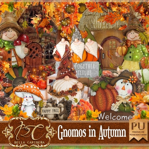 Gnomos In Autumn, kit from Bella Caribena 