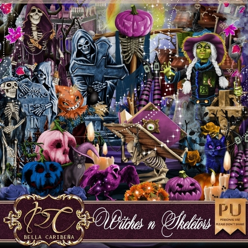 Witches N Skeletors, kit from Bella Caribena 
