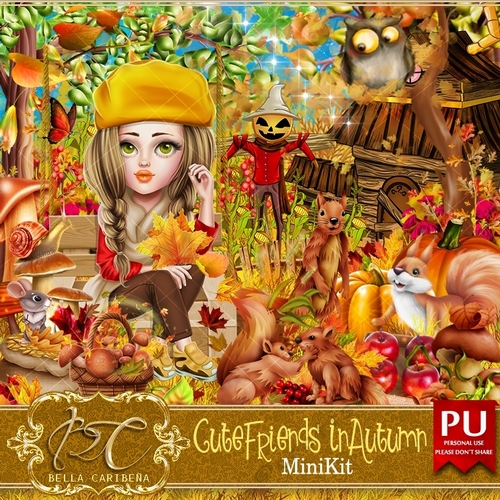Cute Friends in Autumn, min kit from Bella Caribena 