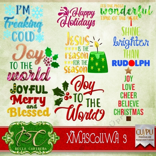 Xmas Coll WA-3 CU/PU pk, from Bella Caribena 