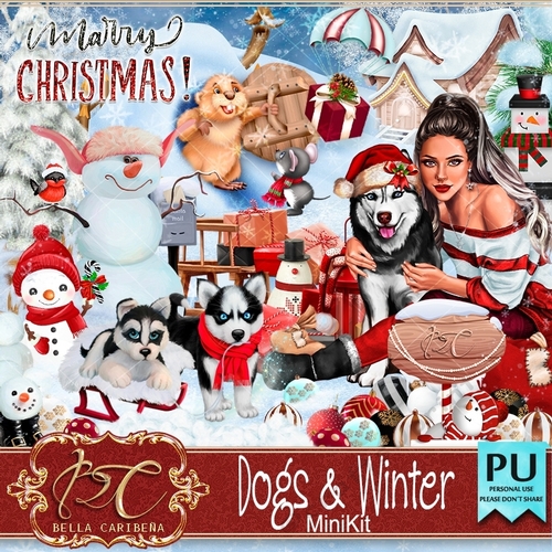 Dogs And Winter, kit from Bella Caribena 