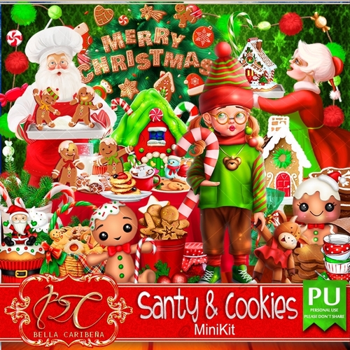Santy and Cookies, kit from Bella Caribena 