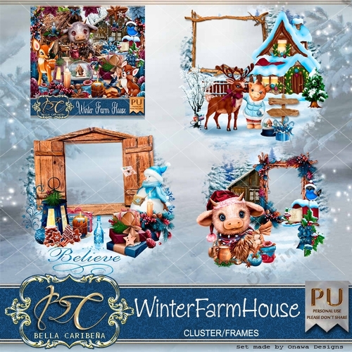 A winter farm house CF8, kit from Bella Caribena 
