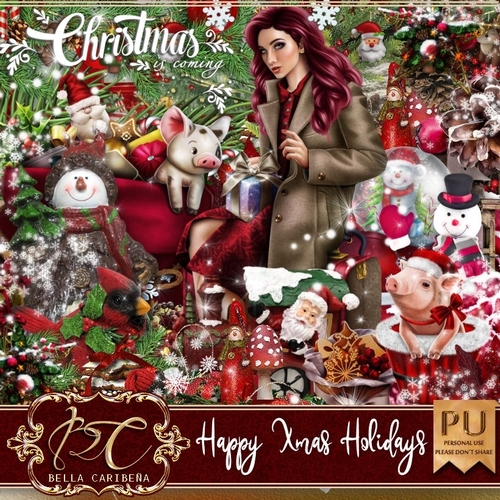 Happy Xmas Holidays, kit from Bella Caribena 