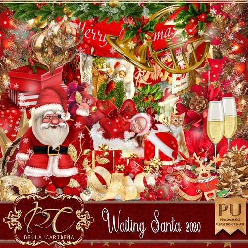 Waiting for Santa 2020, kit from Bella Caribena 