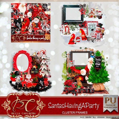 Santas Having a Party CF8,  from Bella Caribena