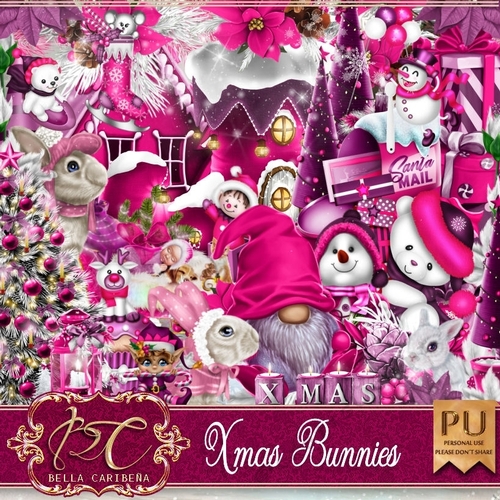 Xmas Bunnies, kit from Bella Caribena 