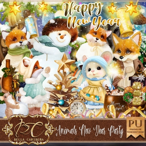 Animals New Year Party, kit from Bella Caribena 