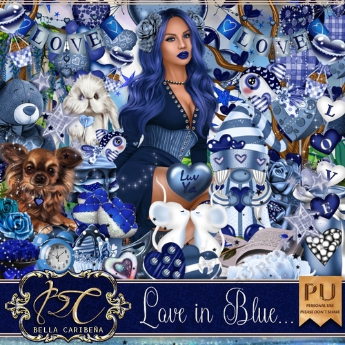 Love in Blue, kit from Bella Caribena 
