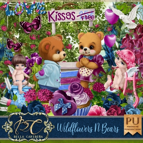Wildflowers N Bears, kit from Bella Caribena 