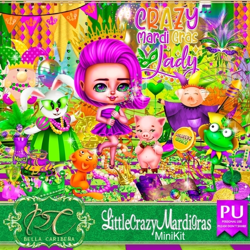 Little Crazy Mardi Gras,  mini kit from Bella Caribena 