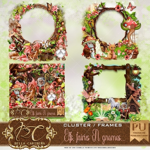Elfs, fairies N gnomos CF 5, cluster from Bella Caribena 