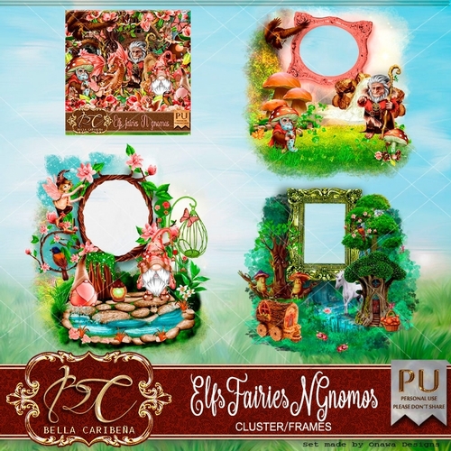 Elfs, fairies N gnomos CF 8, cluster from Bella Caribena 