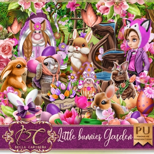 Little Bunnies Garden, kit from Bella Caribena 