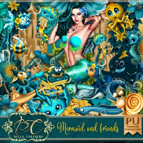 Mermaid And Friends, kit from Bella Caribeña