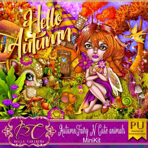 Autumn Fairy N Cute Animals, mini kit from Bella Caribeña 