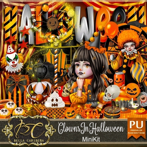 Clowns in Halloween, mini kit from Bella Caribeña 