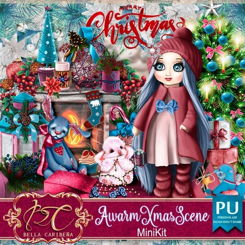 A Warm Xmas Scene, mini kit from Bella Caribeña 