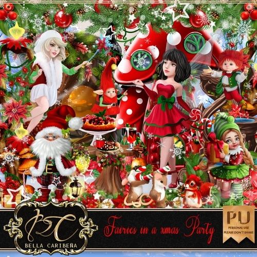 Fairies in a Xmas Party, kit from Bella Caribeña 