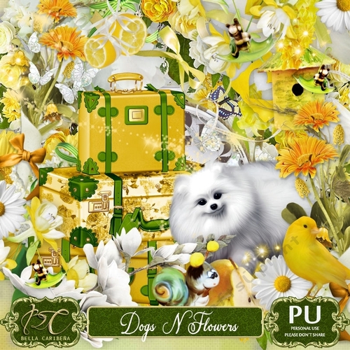 Dogs N Flowers, kit from Bella Caribeña 
